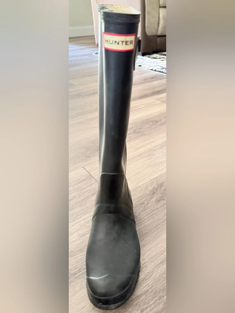 Hunter Original Tall Black Rain Boots Women’s Size 8 Rubber Wellies AS IS